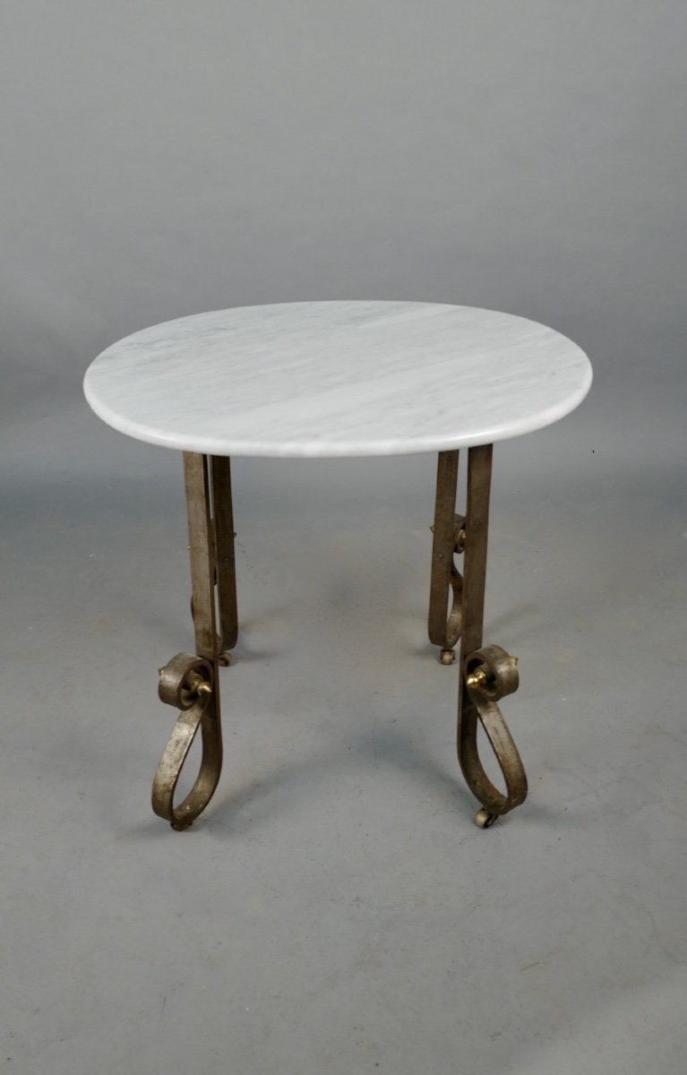 Art Deco Oval Table With Marble Top-photo-4