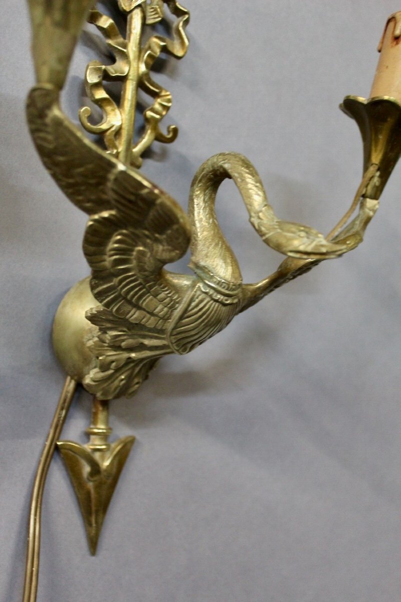 Empire Swan Bronze Wall Lamp With 2 Lights-photo-4