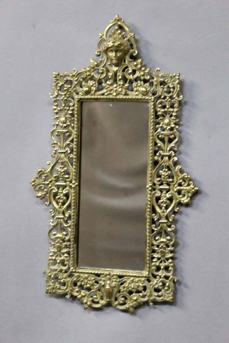 Miroir d'Appoint En Bronze Ciselé-photo-3