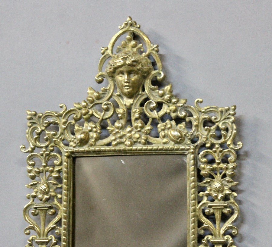 Miroir d'Appoint En Bronze Ciselé-photo-1
