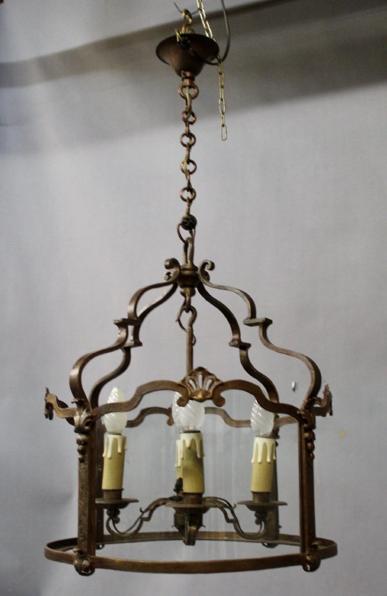 Round Wrought Iron Lantern With 4 Lights-photo-2