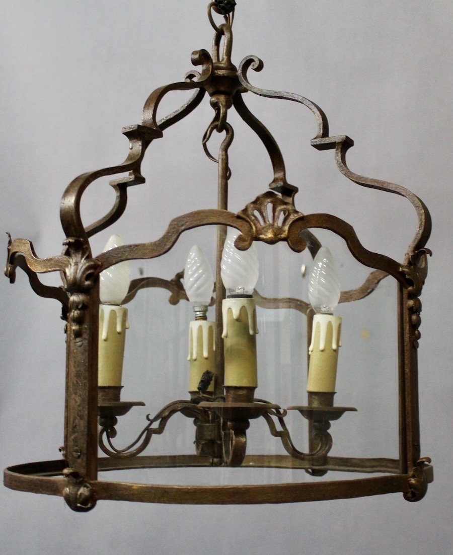 Round Wrought Iron Lantern With 4 Lights-photo-3