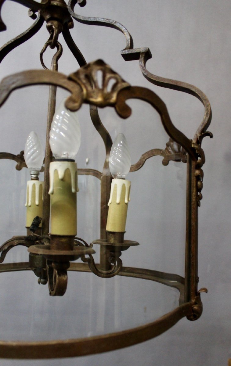 Round Wrought Iron Lantern With 4 Lights-photo-2