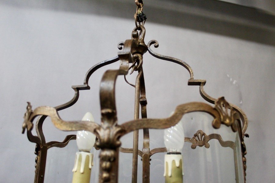 Round Wrought Iron Lantern With 4 Lights-photo-3