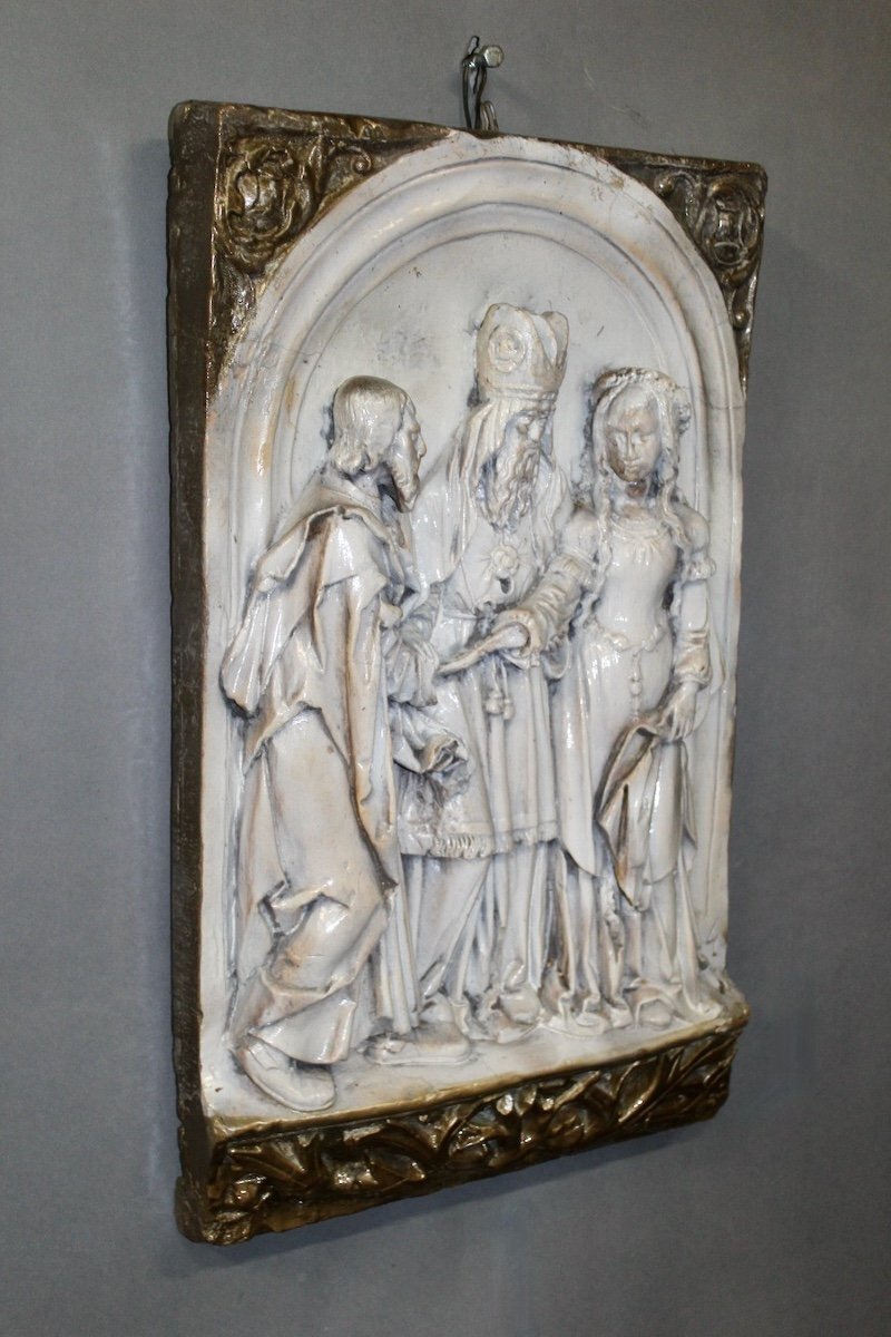 Bas Relief Religious Scene In Terracotta-photo-3
