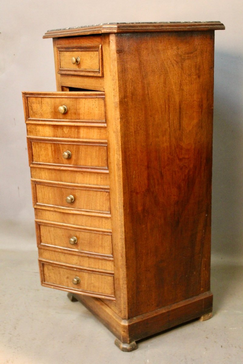 Louis Philippe Nightstand In Walnut With Faux Drawers-photo-2