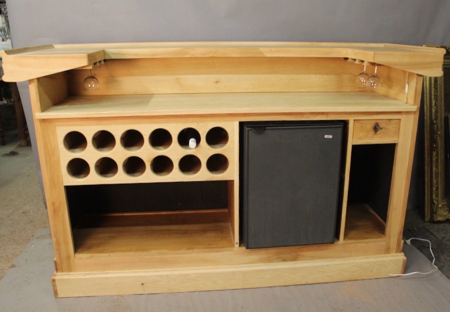 Bar Counter Furnished In Oak And Walnut -photo-3