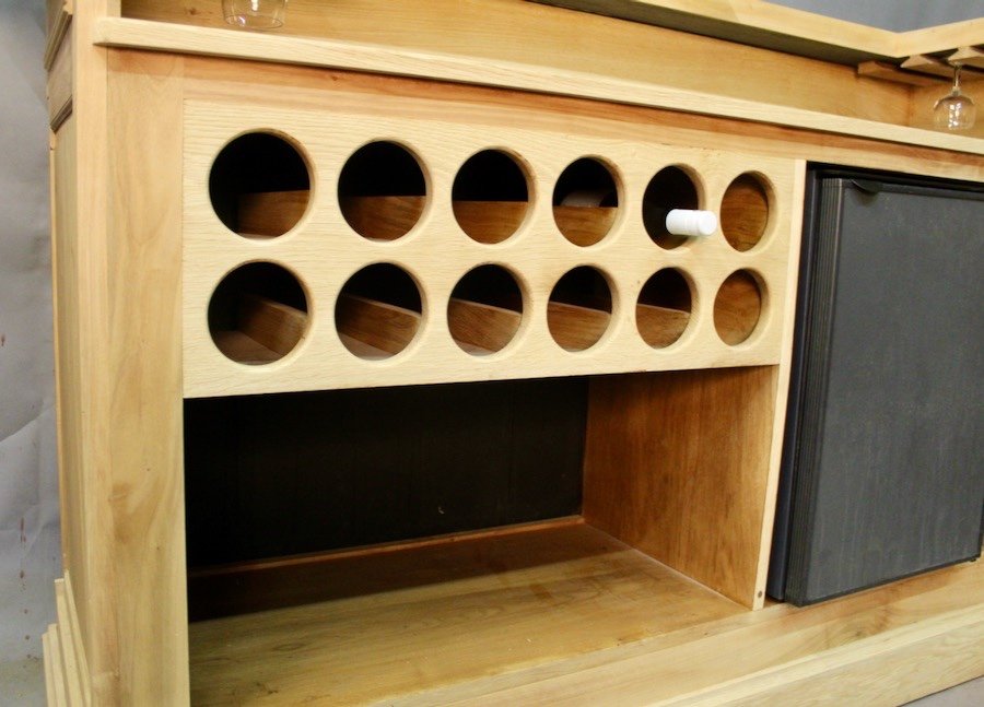 Bar Counter Furnished In Oak And Walnut -photo-2