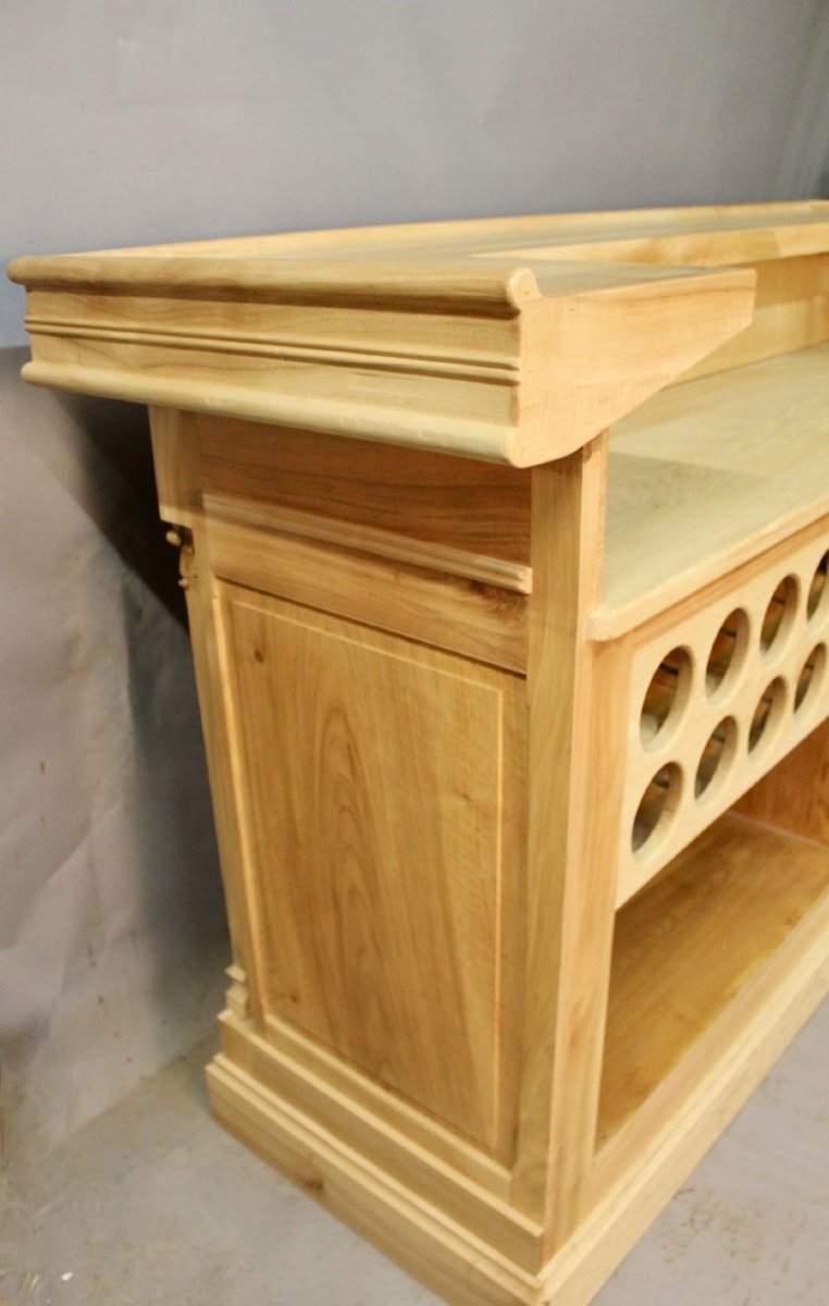 Bar Counter Furnished In Oak And Walnut -photo-4