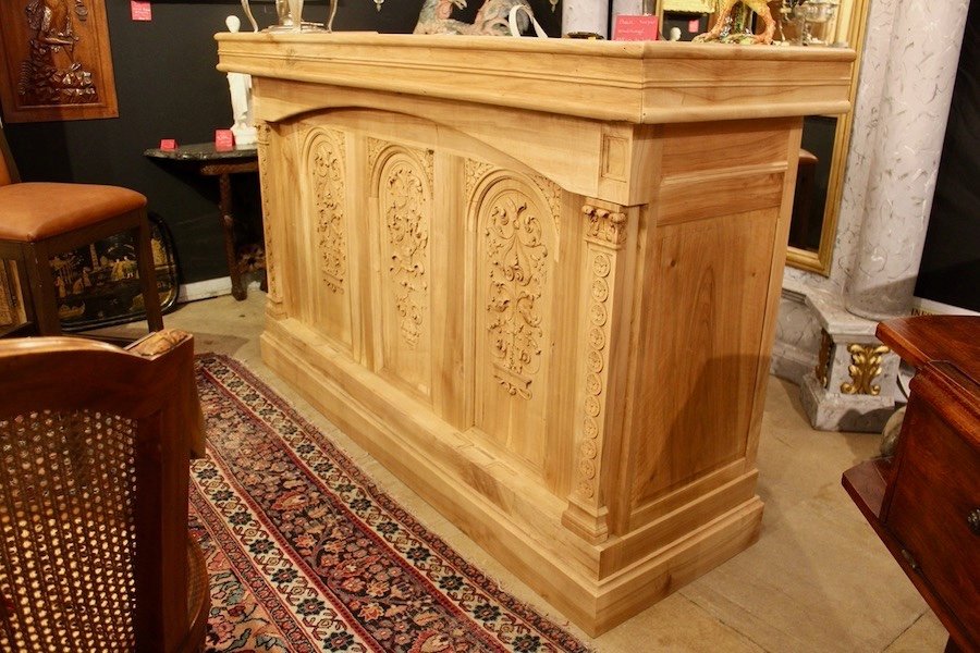 Bar Counter Furnished In Oak And Walnut -photo-5