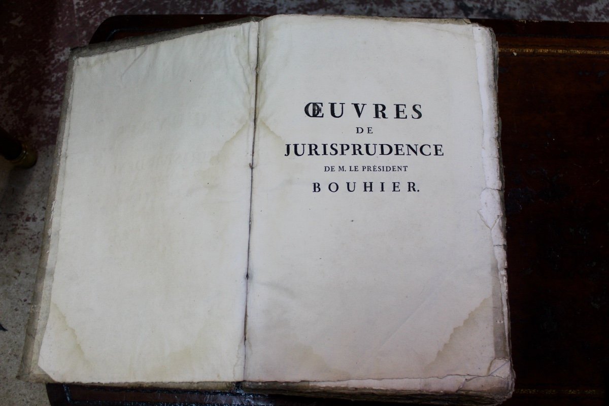 2 Volumes Of Old Books Of Jurisprudence From 1787 By M./bouhier-photo-4