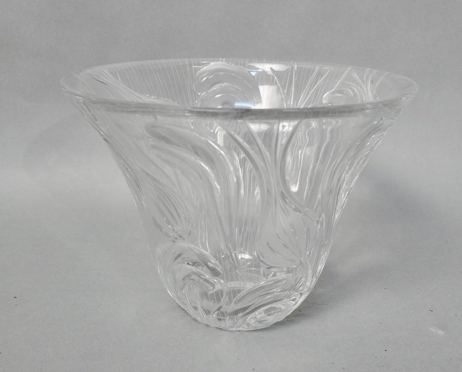 Art Nouveau Vase In Cut Crystal-photo-2