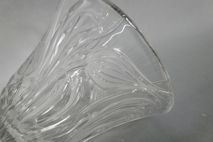 Vase Art Nouveau En Cristal Taillé-photo-1