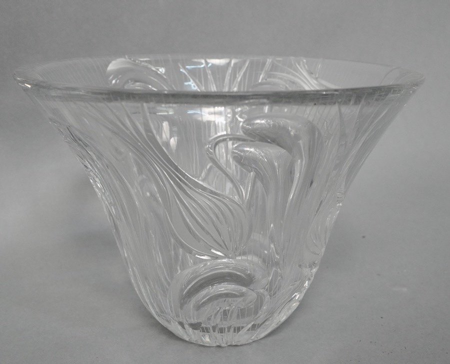 Vase Art Nouveau En Cristal Taillé