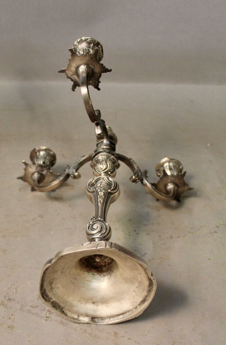 Pair Of Rocaille Style Candlesticks-photo-3