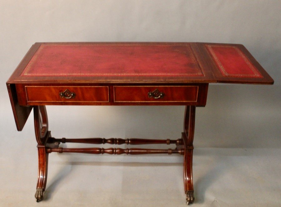 English Style Mahogany Desk With Extensions