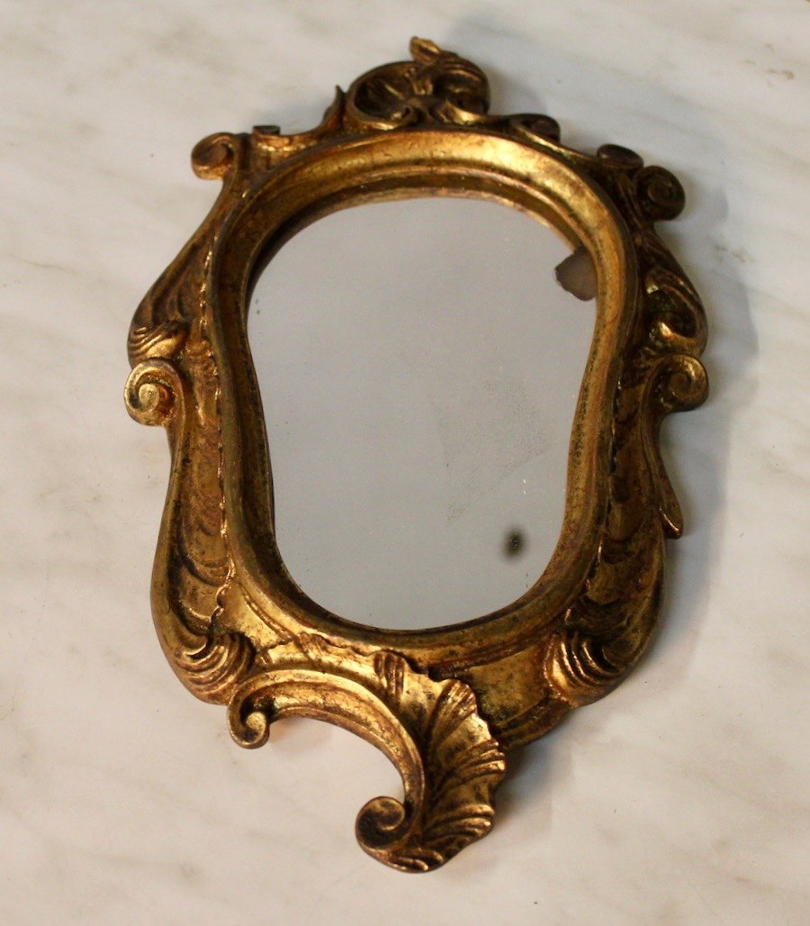 Petit Miroir Baroque Doré-photo-3