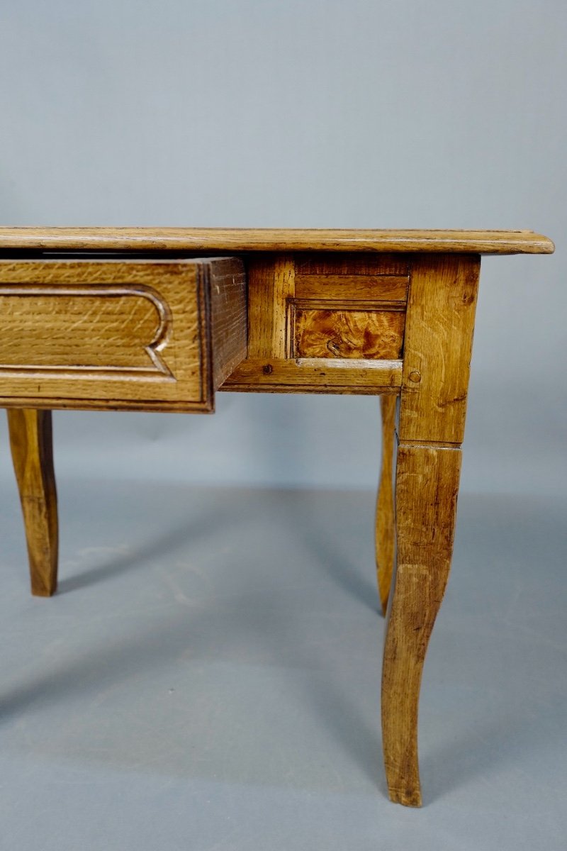 19th Century Oak Table With One Drawer-photo-3