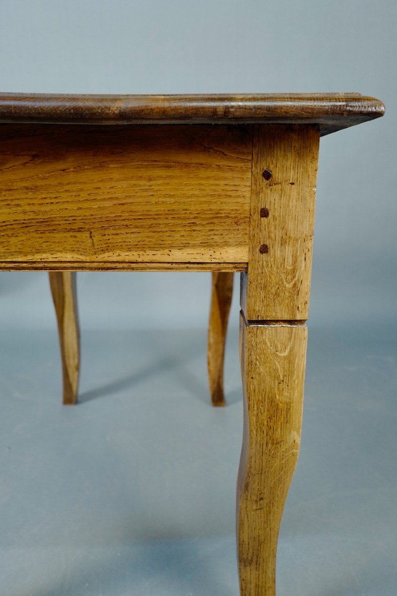 19th Century Oak Table With One Drawer-photo-5