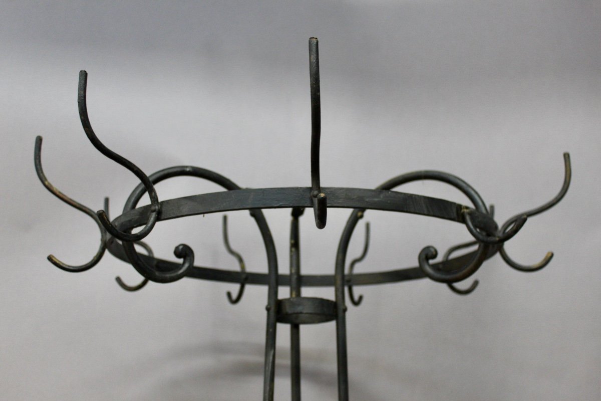 Wrought Iron Coat Rack And Umbrella Stand-photo-1