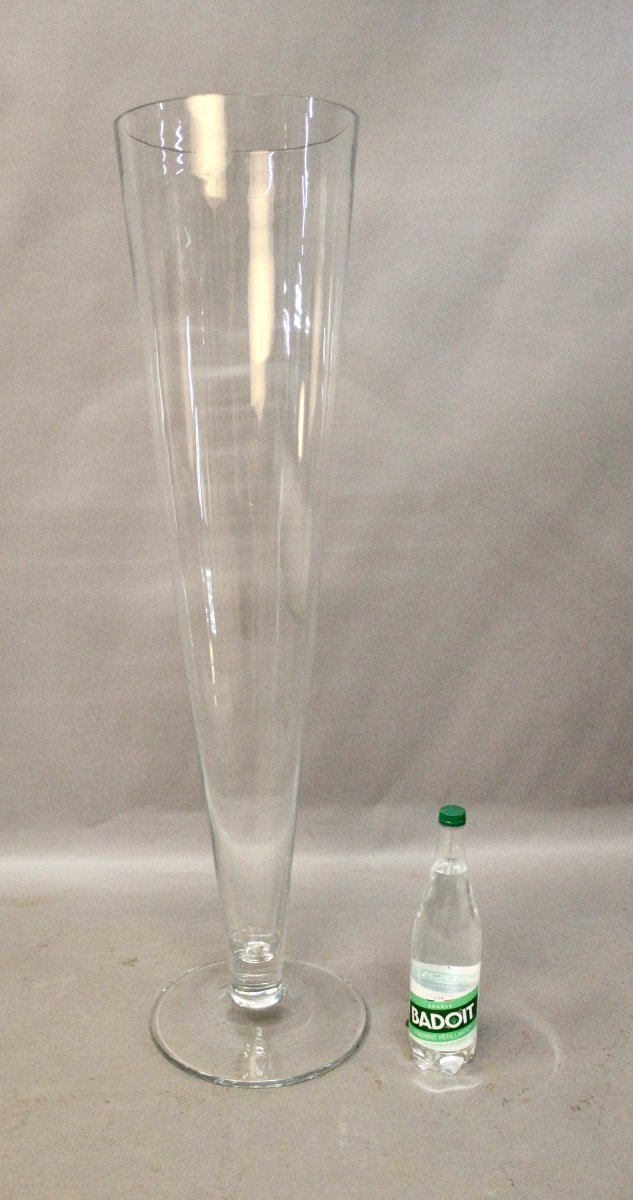 Grand Vase Trompette En Verre Soufflé Hauteur 106 Cm Krosno