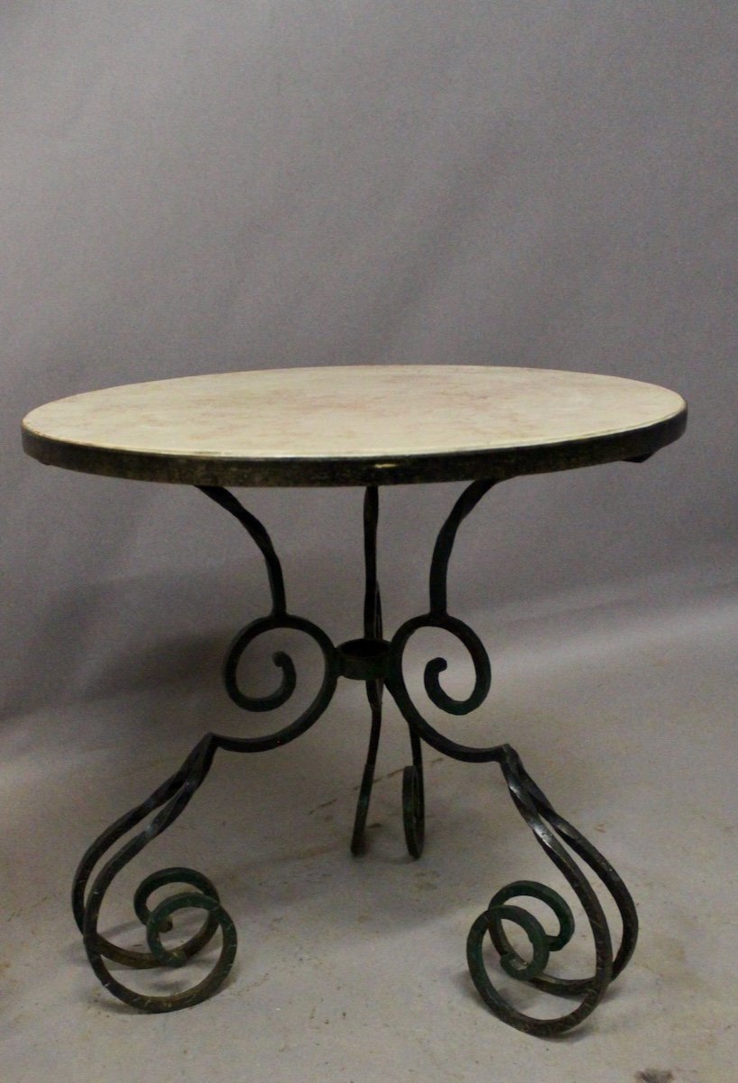 Pair Of Marble Top Coffee Tables -photo-1