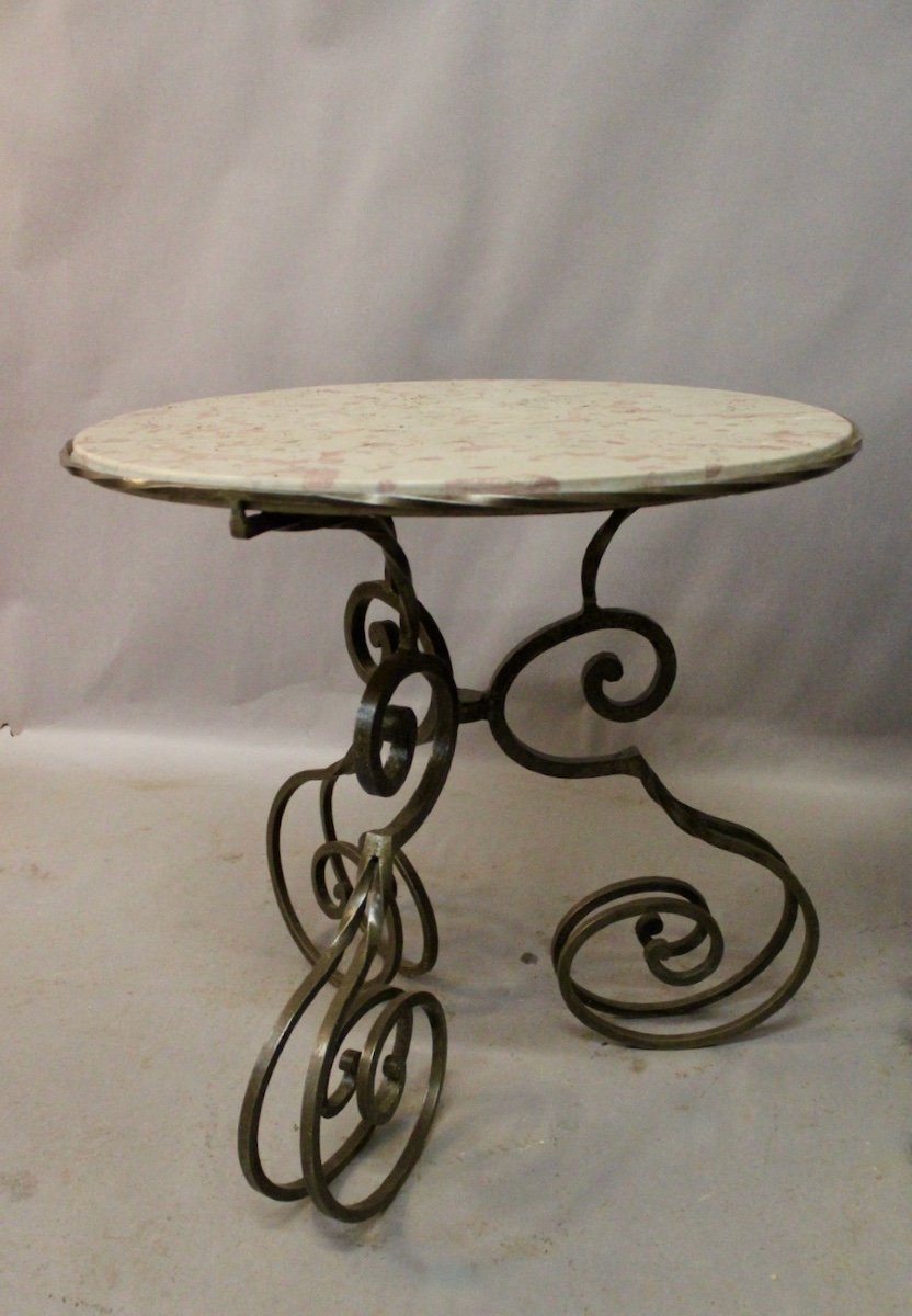 Pair Of Marble Top Coffee Tables -photo-2