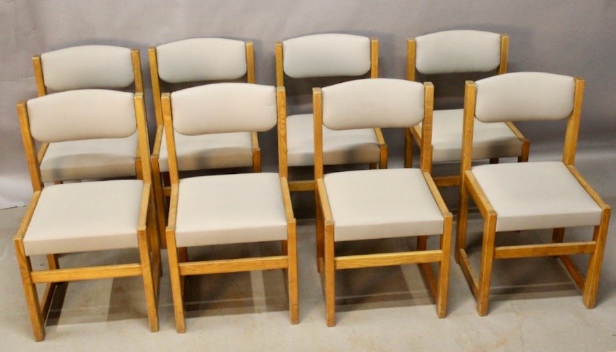 Suite De 8 Chaises De Salle à Manger, Brutalistes XXème