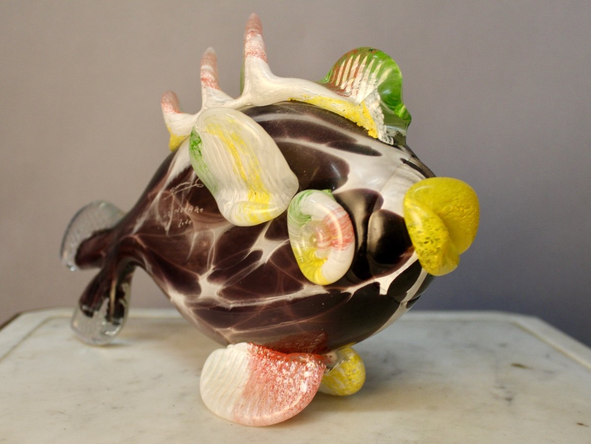 Poisson En Verre Soufflé Par Jean Claude Novaro (1943-2015)