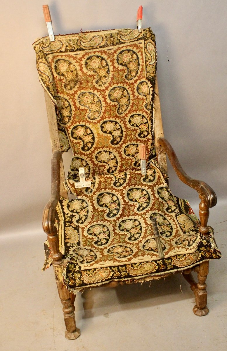 Louis XIII Period Armchair To Be Reupholstered, Walnut 