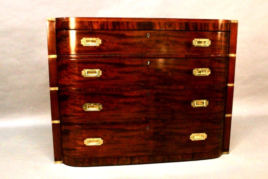 19th Century England Mahogany Two-body Marine Chest Of Drawers -photo-7