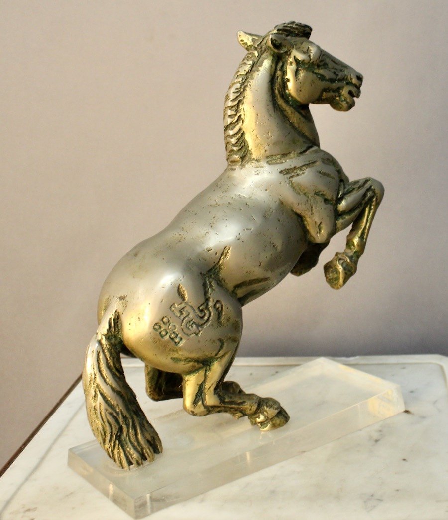 Cheval Cabré En Bronze Plein Par Jean Louis Cazieux-photo-4