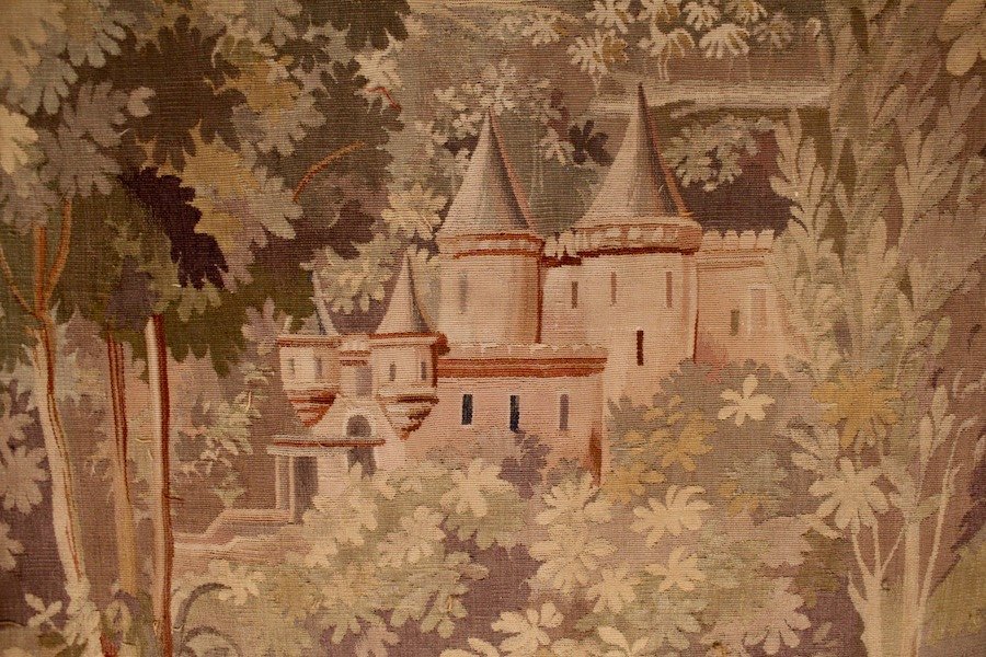 Tapisserie d'Aubusson à Décor De Scène Galante XIXe-photo-3