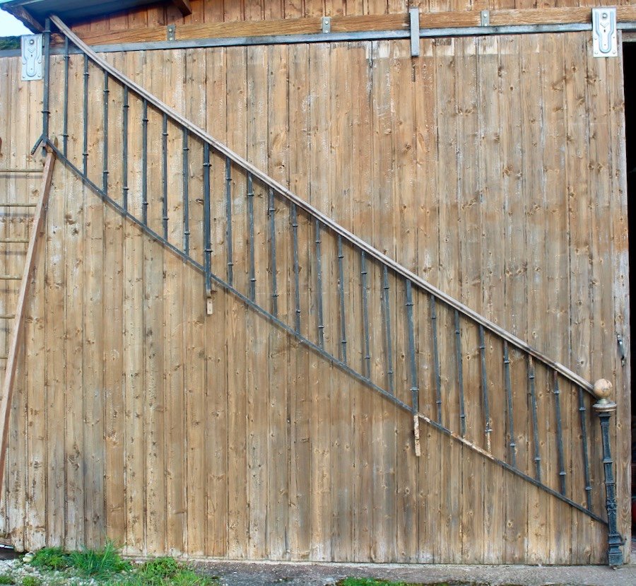 Wrought Iron Stair Railing With Ball And Newel Post 