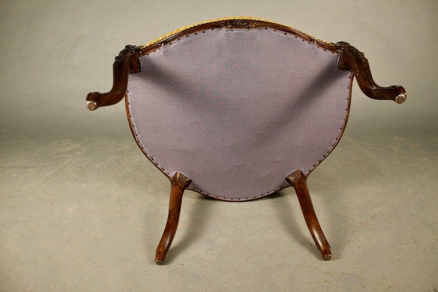 Louis XV Style Cabriolet Armchair, Mid-19th Century-photo-6