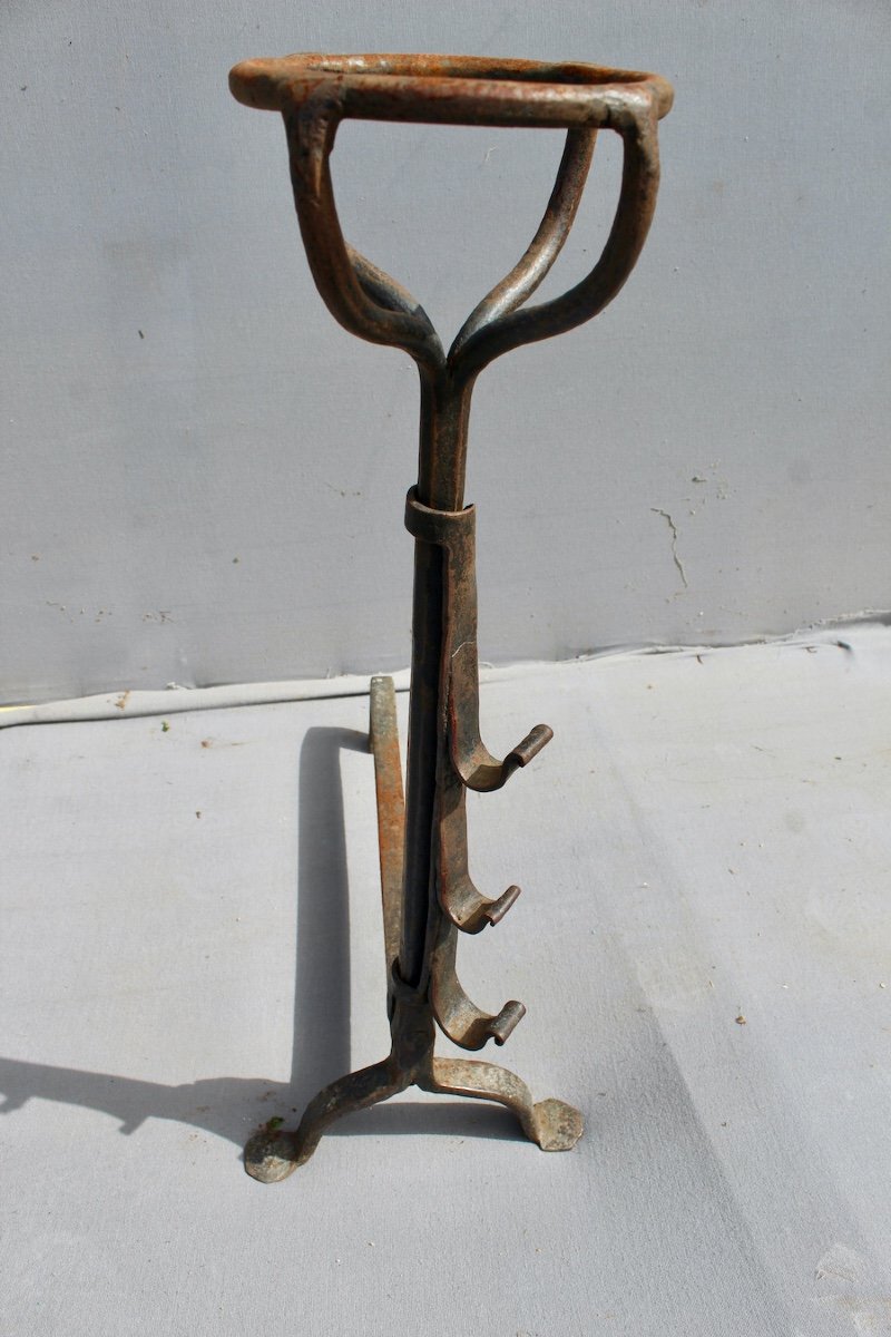 Pair Of Wrought Iron Andirons XVII-photo-1