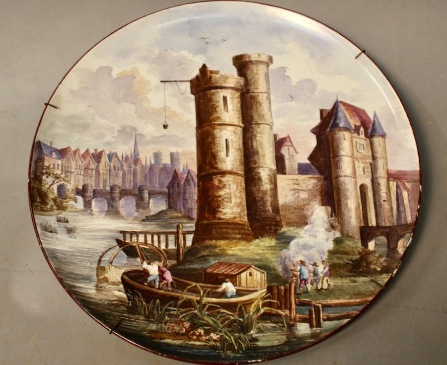 Large Earthenware Dish Creil And Montereau-photo-1