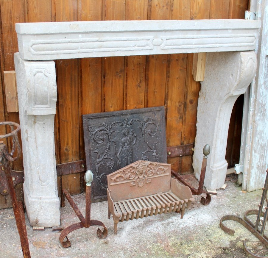 Louis XV Style Stone Fireplace-photo-2