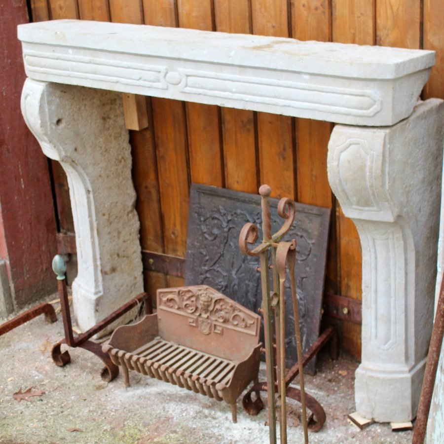 Louis XV Style Stone Fireplace-photo-1