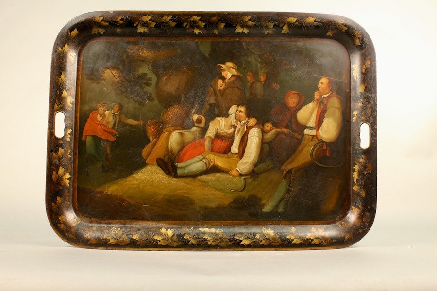 Large Tray In Painted Sheet Napoleon III