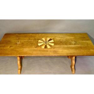 Inlaid Top Table Rosette And Compass Roses