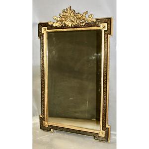 Miroir Napoléon III à Fronton De Panier Fleuri 