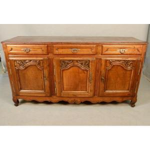 Lyonnaise Sideboard In Walnut With 3 Doors XVIIIth