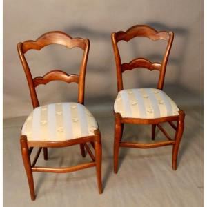 Pair Of Elegant Walnut Chairs