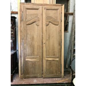 Pair Of Double Sided Oak Doors 18th Century
