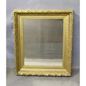 Mirror Frame In Wood And Golden Stucco