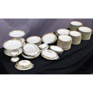 96 Piece Limoges Porcelain Dinner Service 