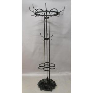 Wrought Iron Coat Rack And Umbrella Stand