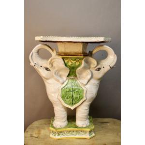 Double Elephant Ceramic Checkered Saddle 