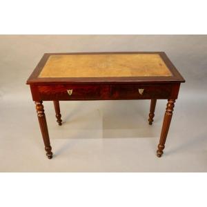 19th Century Mahogany Desk With Leather Top